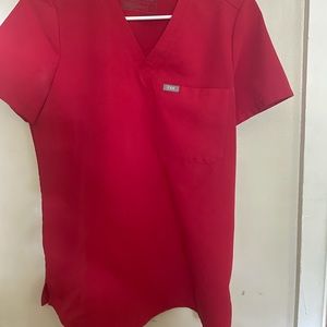 FIGS Size Small Scrub Top. WINNING RED